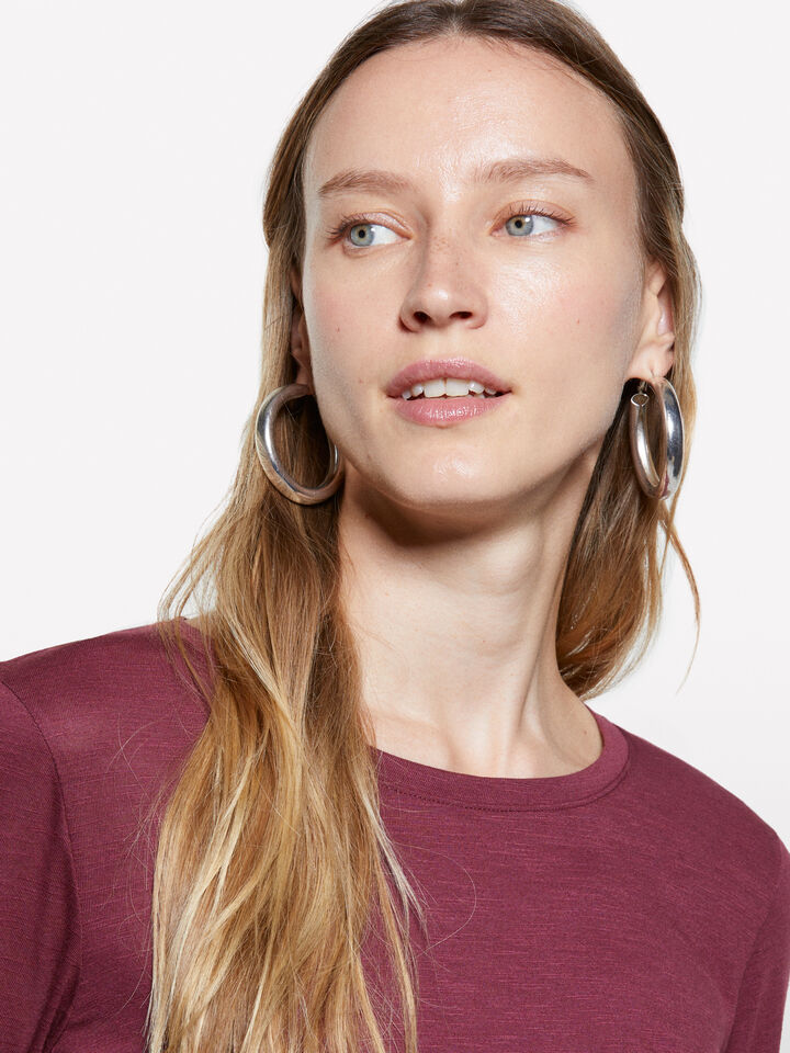 Burgundy long sleeve t-shirt - women's long sleeve t-shirts - Burgundy | Sisley image number 4